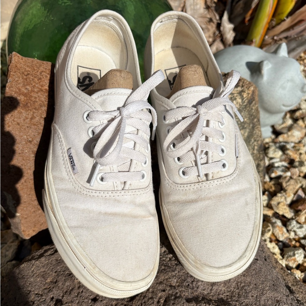 Vans White Canvas and Soles Sailing California Beach Life Vacation Deck Shoes
